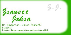 zsanett jaksa business card